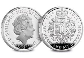 UK 2021 Queen's 95th Birthday Silver Proof £5