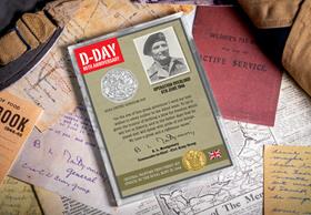 1944 Threepence and UK 2024 50p D-Day Frame