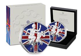 UK 2024 Team GB and Paralympics GB Silver Piedfort Colour 50p