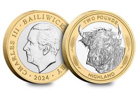 The Highland Cow BU £2 Coin