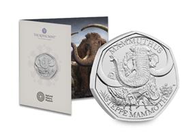 The UK 2024 Steppe Mammoth BU 50p Coin