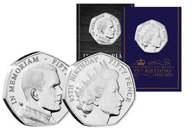 Queen Elizabeth and Prince Philip 50s 50p Pair