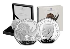 The UK 2024 Ice Age Woolly Rhino Silver 50p