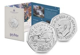 The UK 2025 Harry Potter BU Flying Car 50p