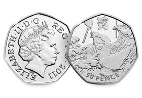 2011 Canoeing 50p Coin - Mintage: 2,166,500 - Scarcity Index: 23